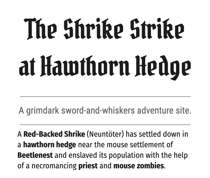 The Shrike Strike at Hawthorn Hedge